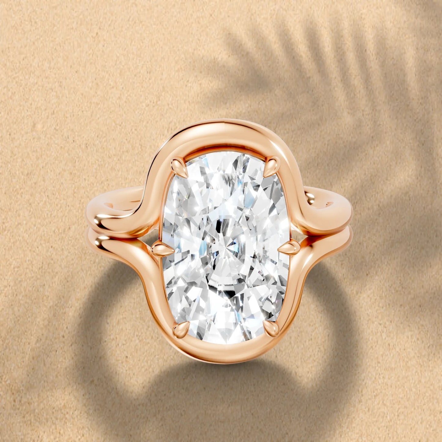 14K Gold Cushion Cut Diamond Solitaire Bridal Ring