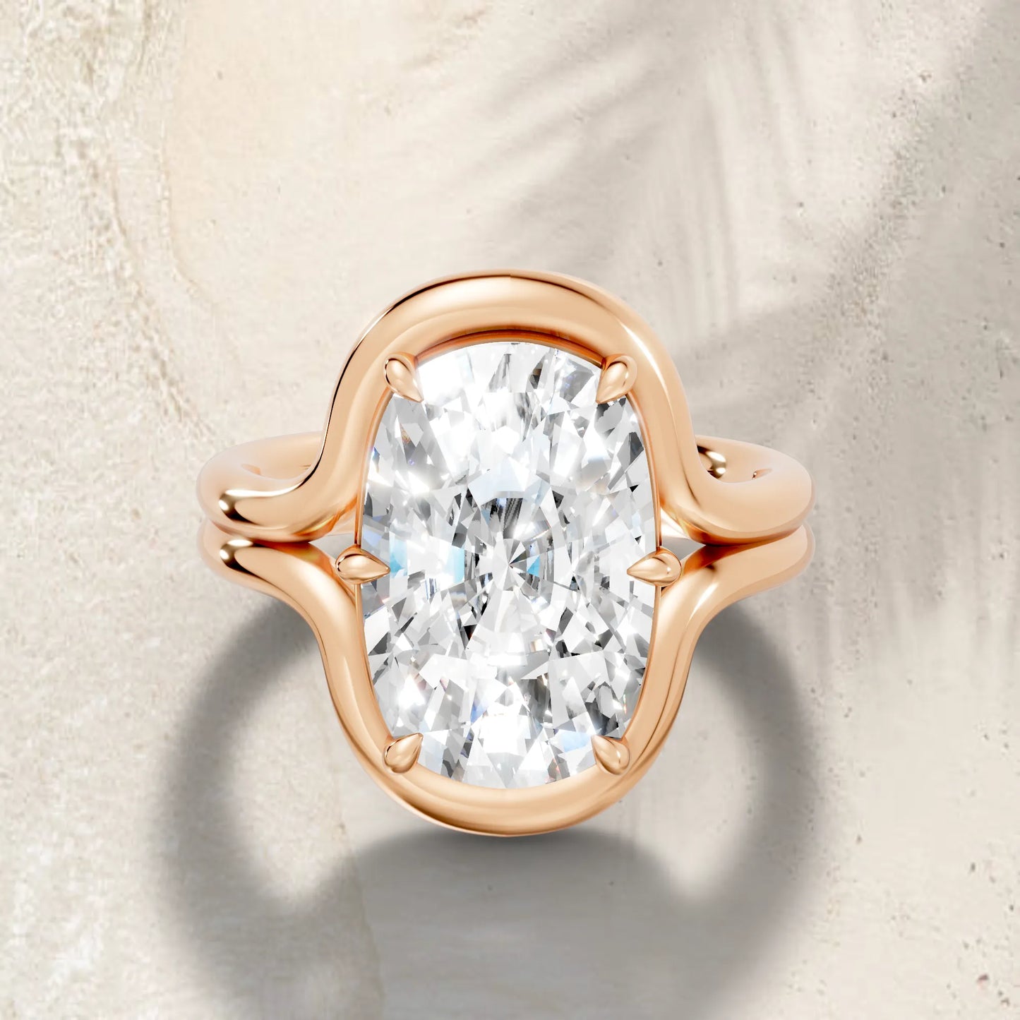 14K Gold Cushion Cut Diamond Solitaire Bridal Ring