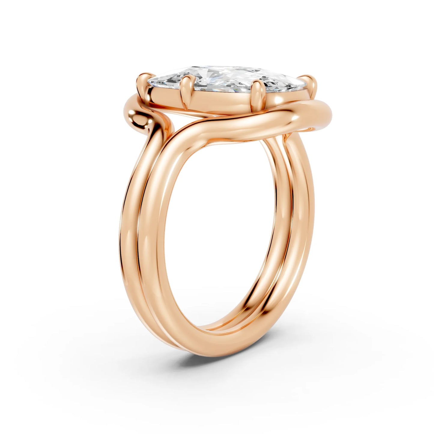 14K Gold Cushion Cut Diamond Solitaire Bridal Ring