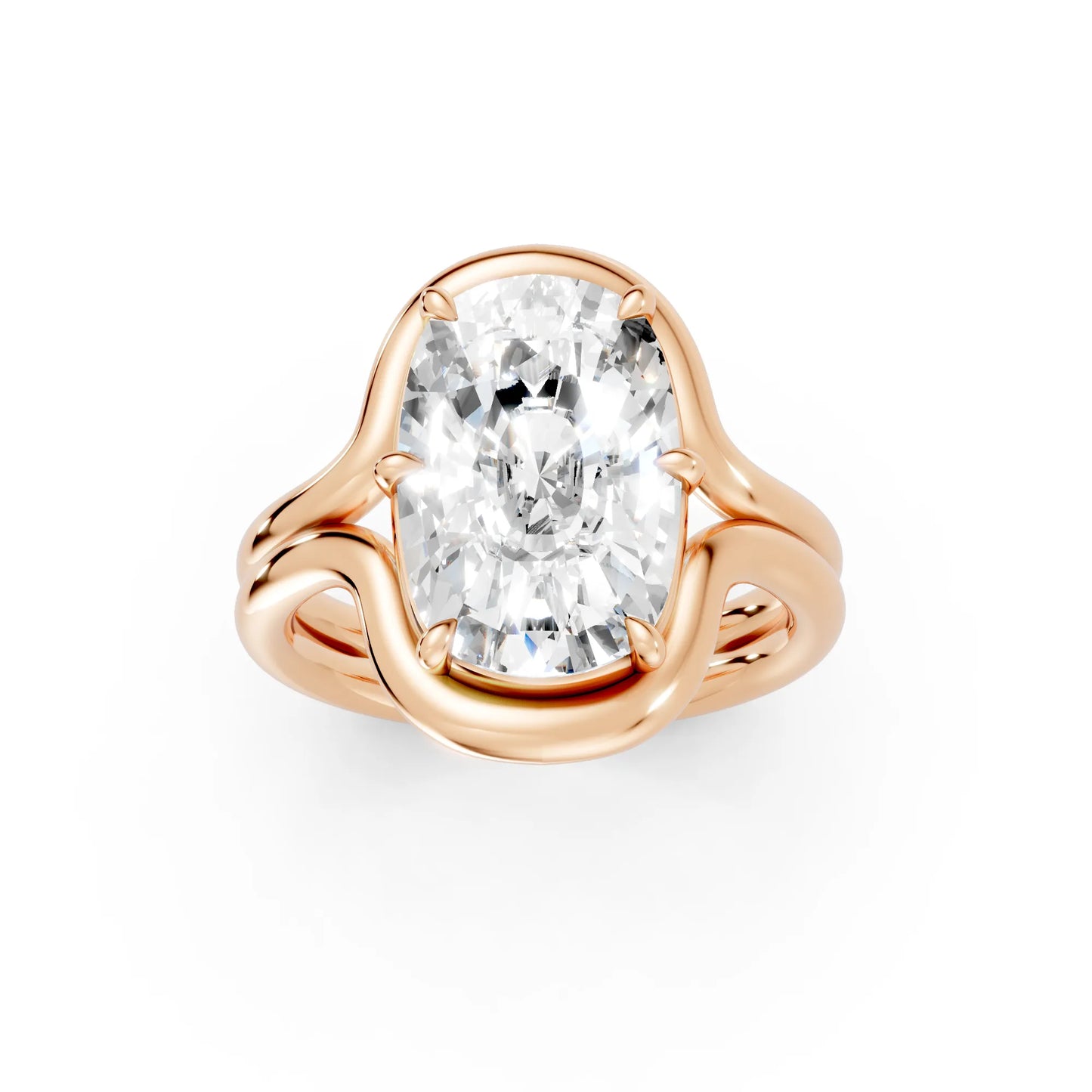 14K Gold Cushion Cut Diamond Solitaire Bridal Ring