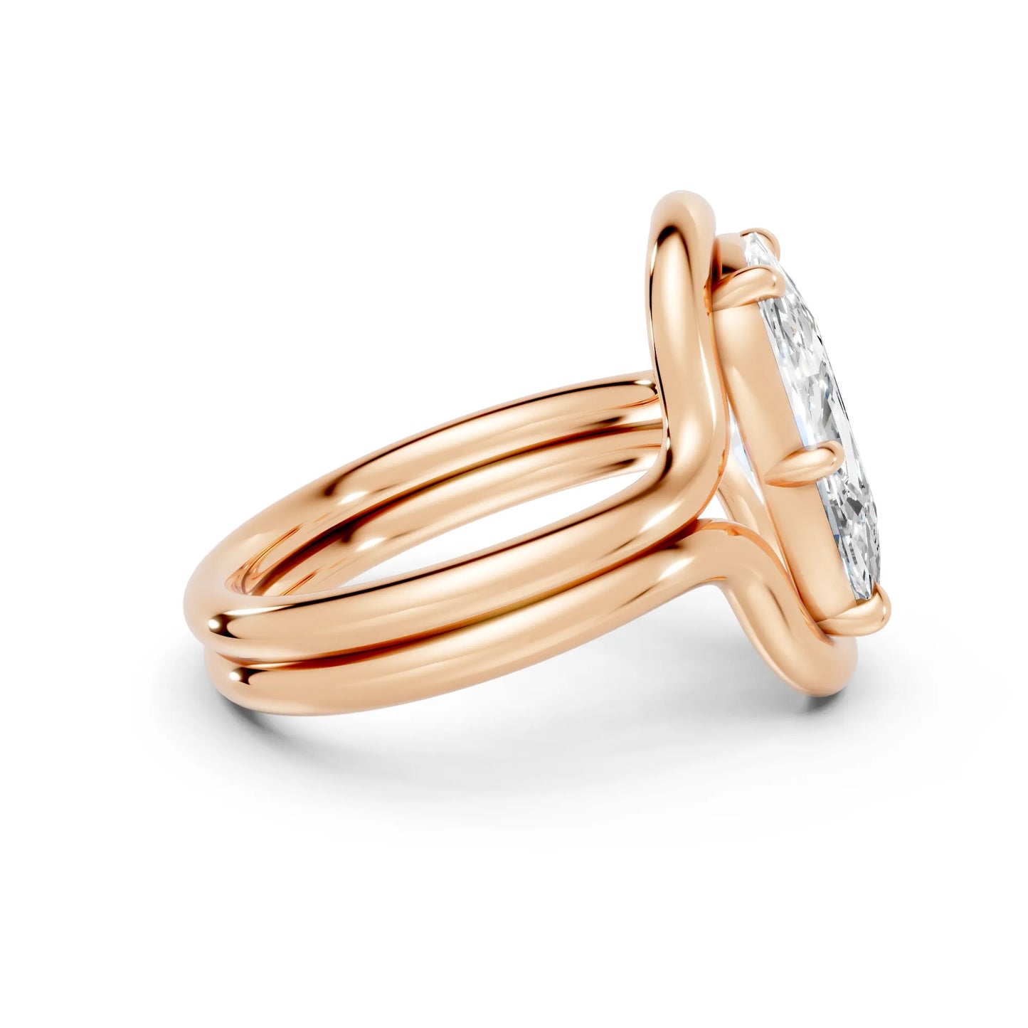 14K Gold Cushion Cut Diamond Solitaire Bridal Ring