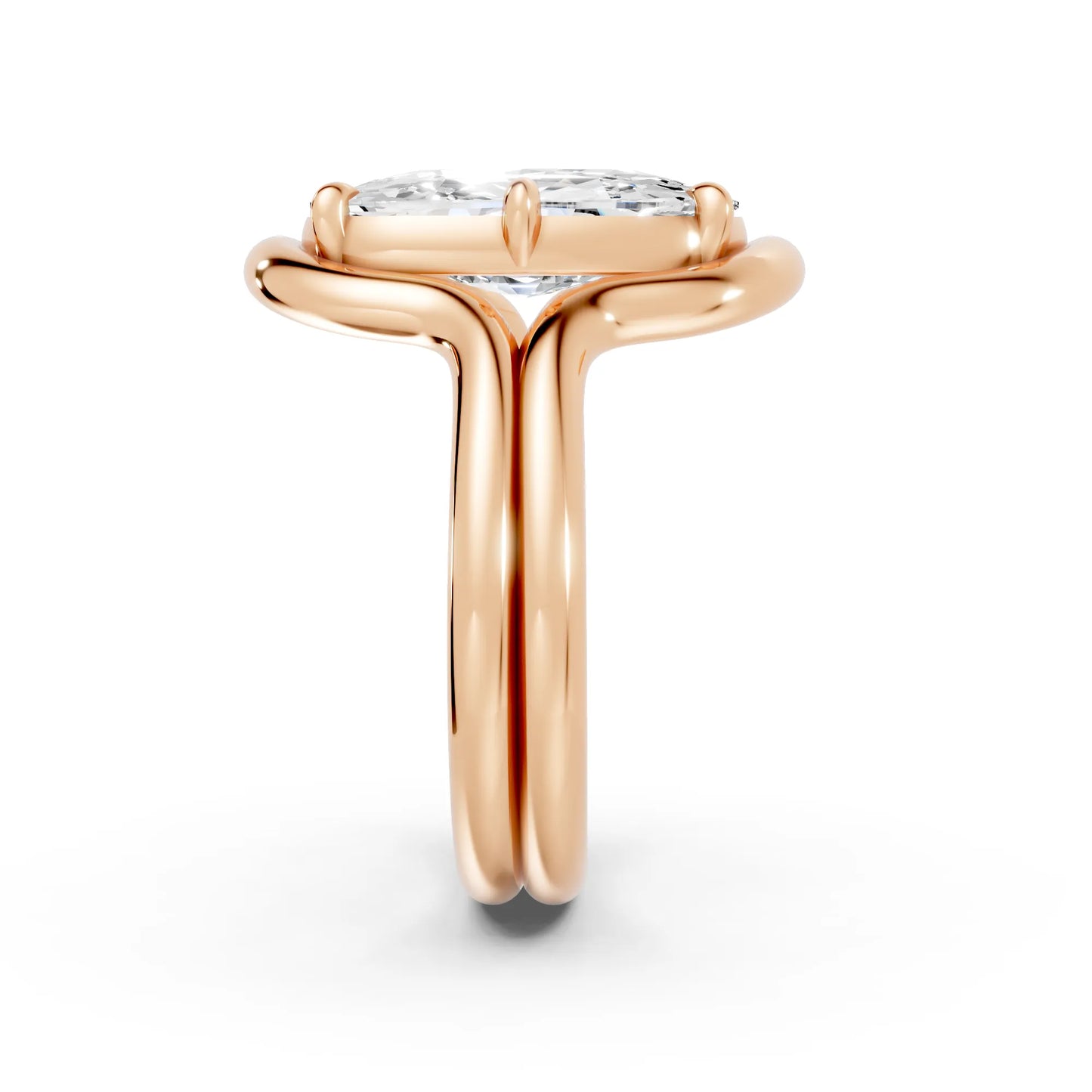 14K Gold Cushion Cut Diamond Solitaire Bridal Ring