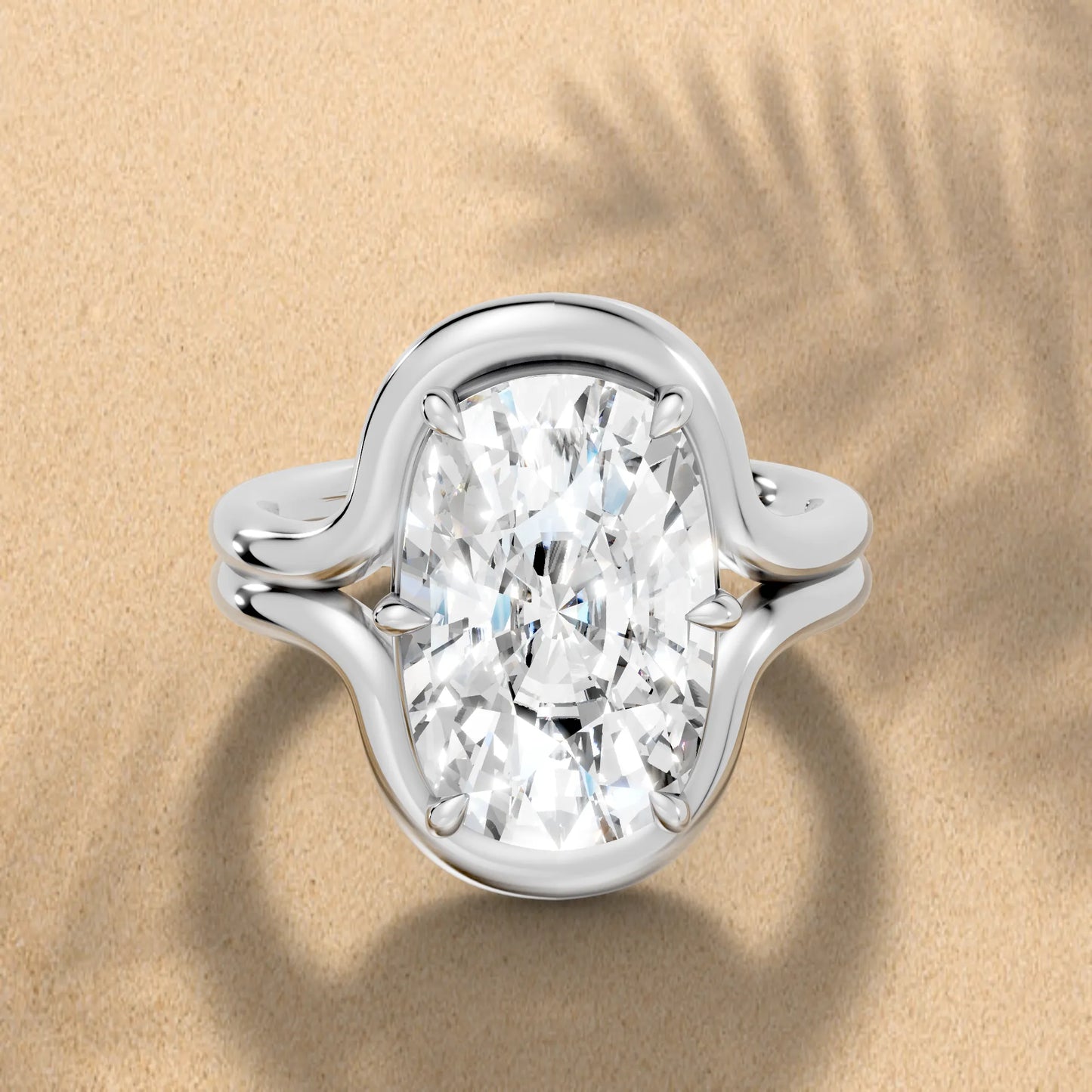 14K Gold Cushion Cut Diamond Solitaire Bridal Ring