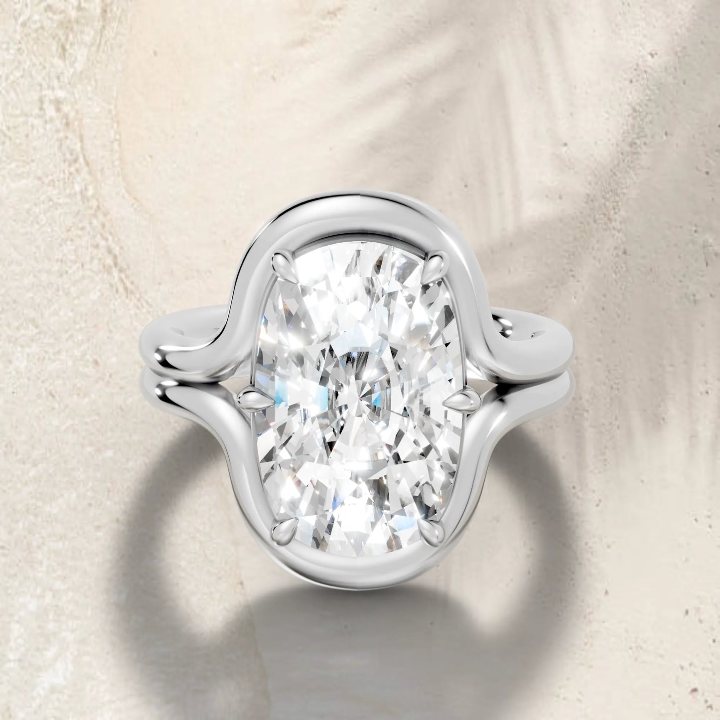 14K Gold Cushion Cut Diamond Solitaire Bridal Ring