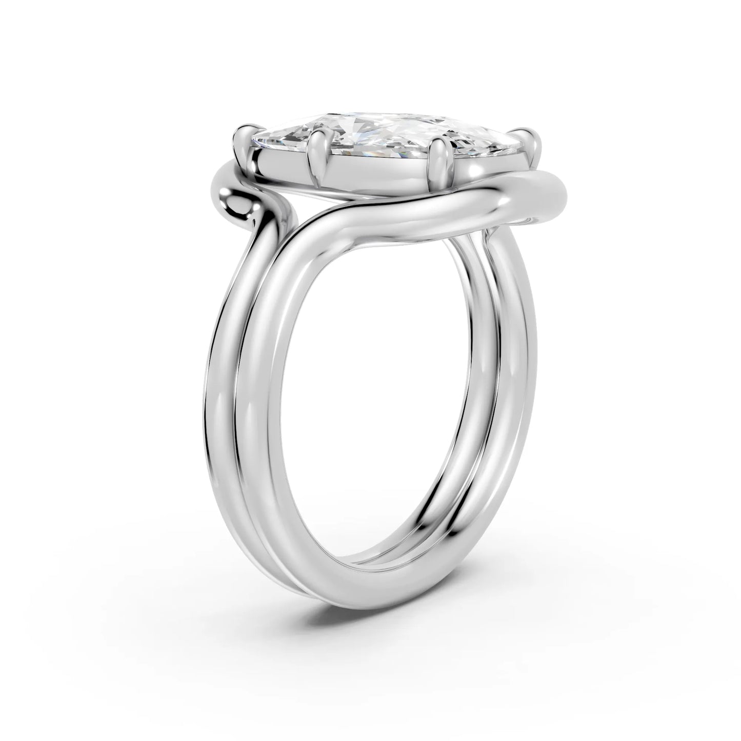 14K Gold Cushion Cut Diamond Solitaire Bridal Ring