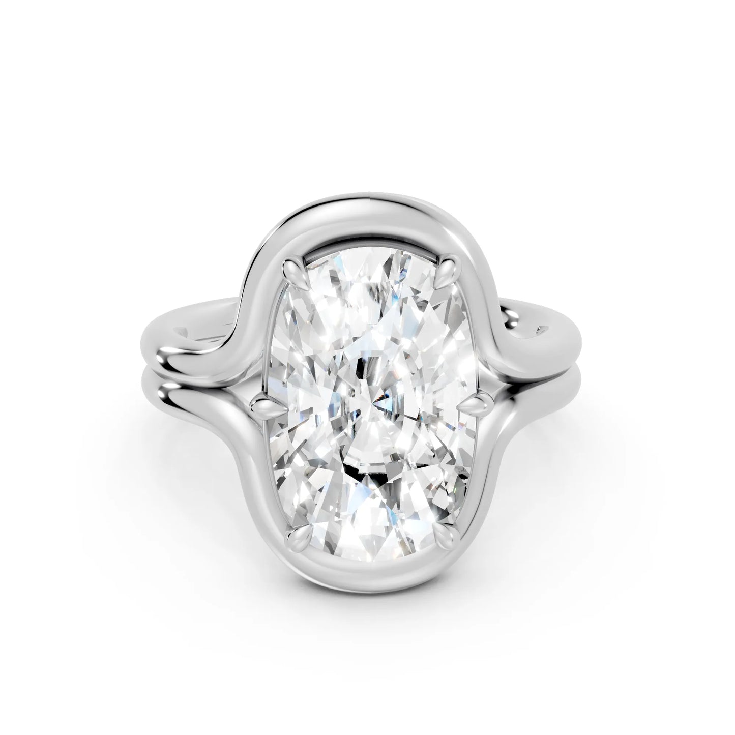14K Gold Cushion Cut Diamond Solitaire Bridal Ring