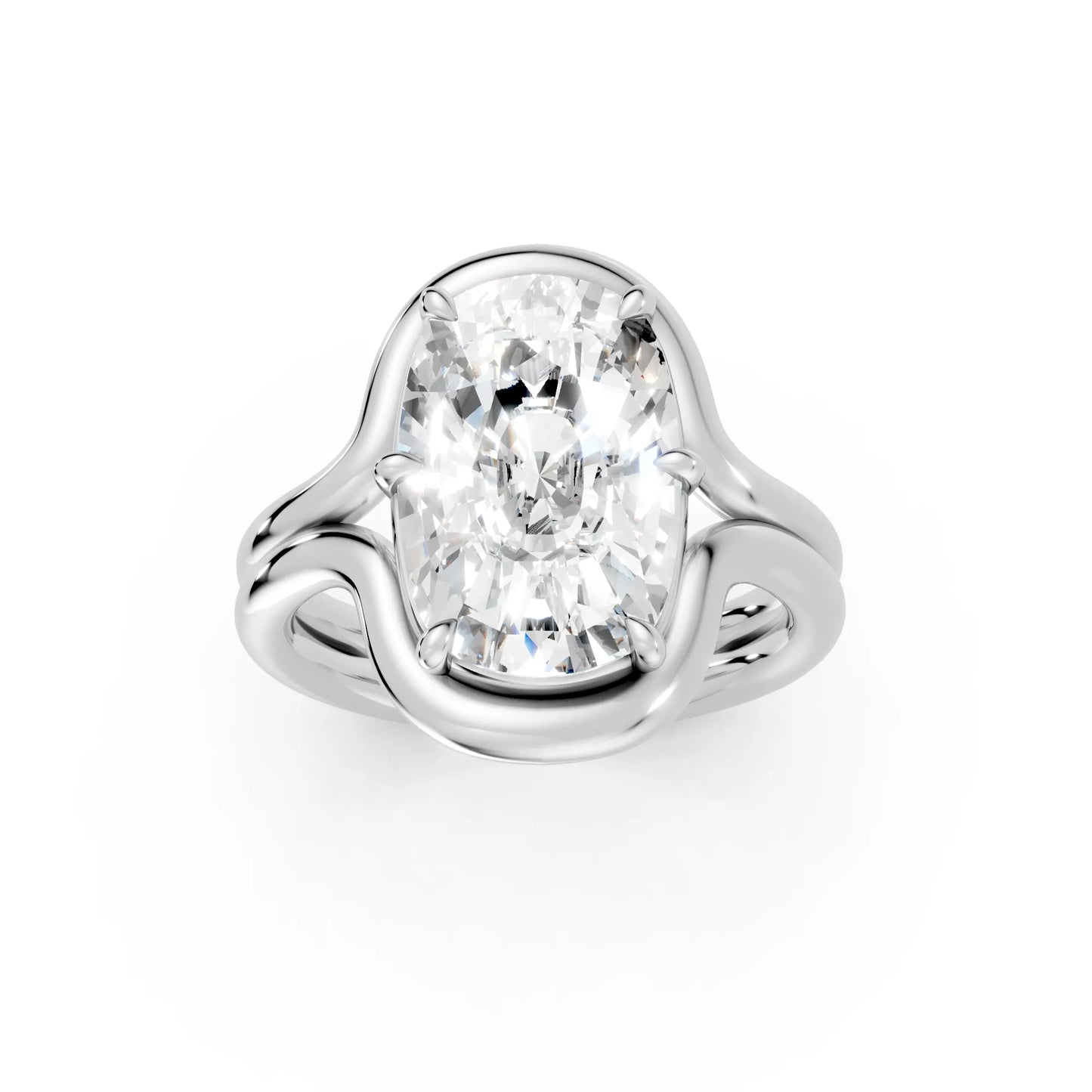 14K Gold Cushion Cut Diamond Solitaire Bridal Ring