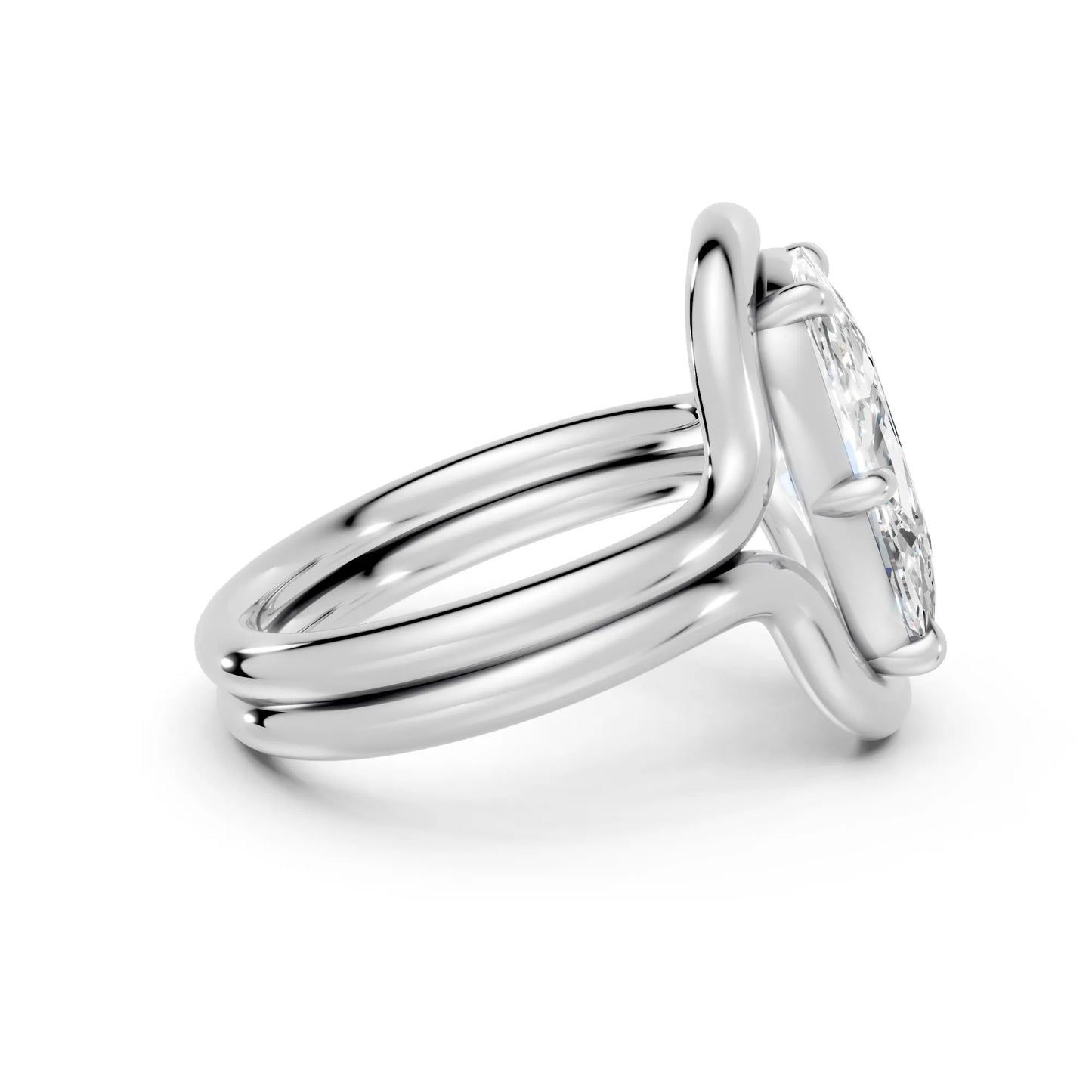 14K Gold Cushion Cut Diamond Solitaire Bridal Ring