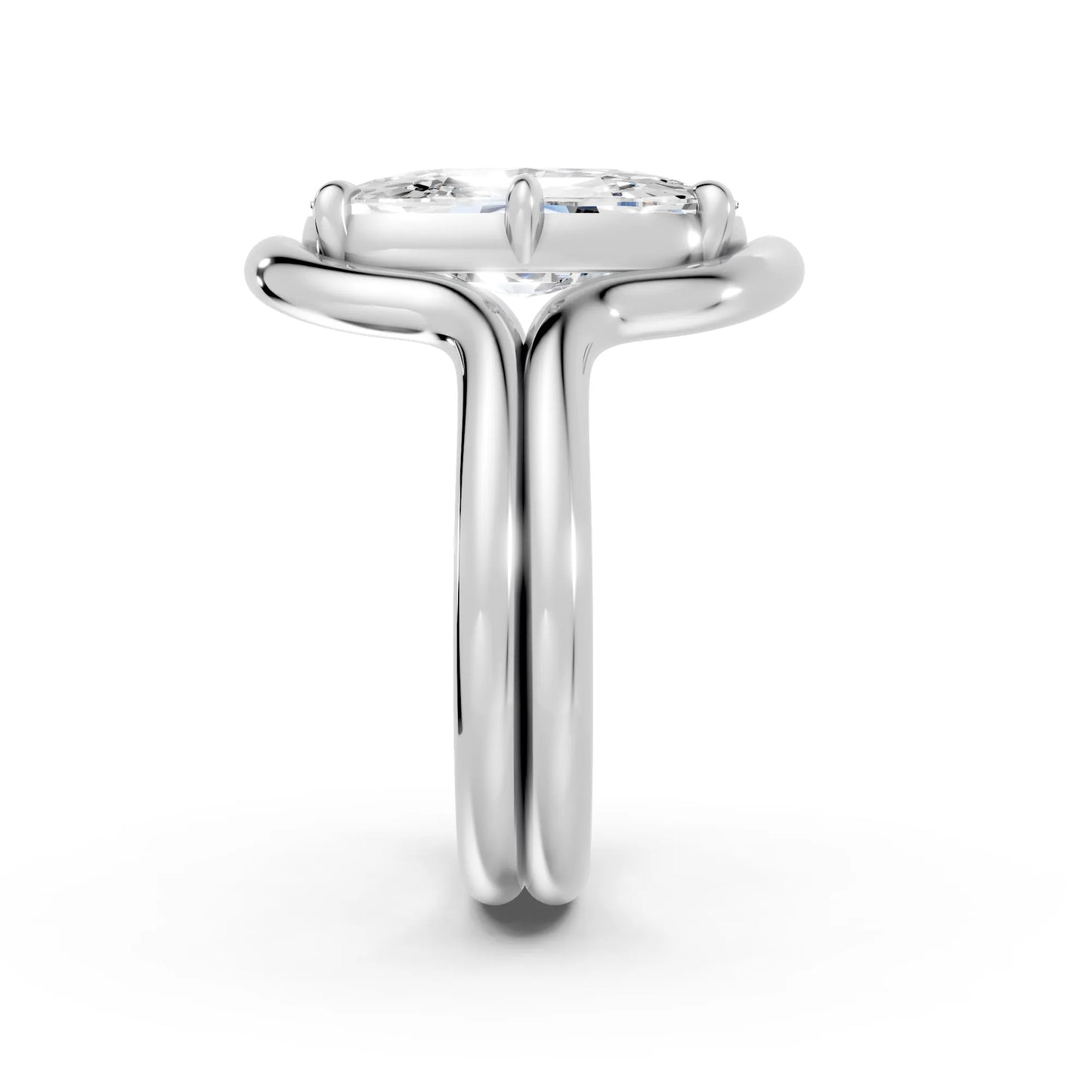 14K Gold Cushion Cut Diamond Solitaire Bridal Ring