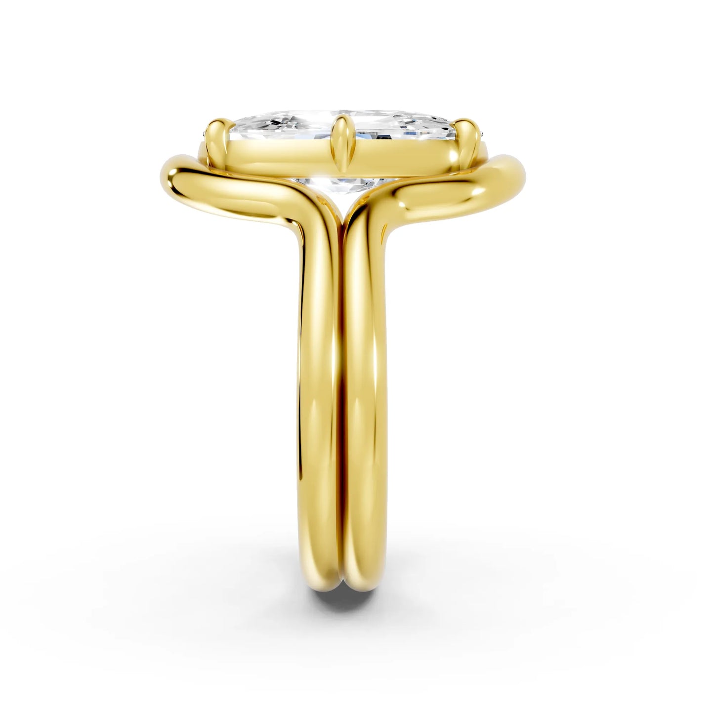 14K Gold Cushion Cut Diamond Solitaire Bridal Ring