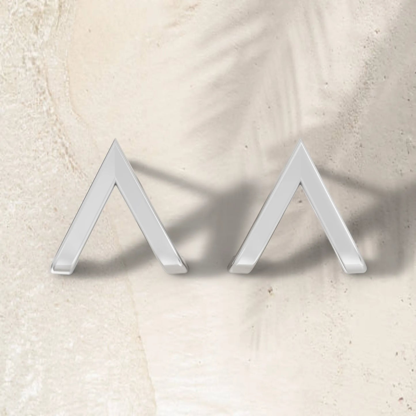 14K Gold Reversed V Huggie Earring
