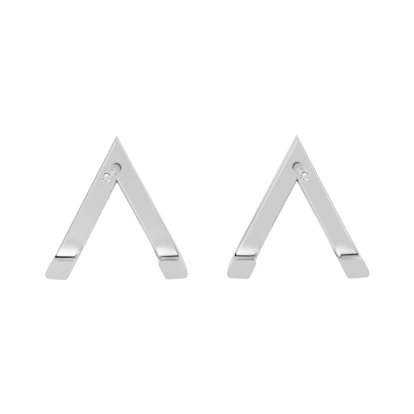 14K Gold Reversed V Huggie Earring