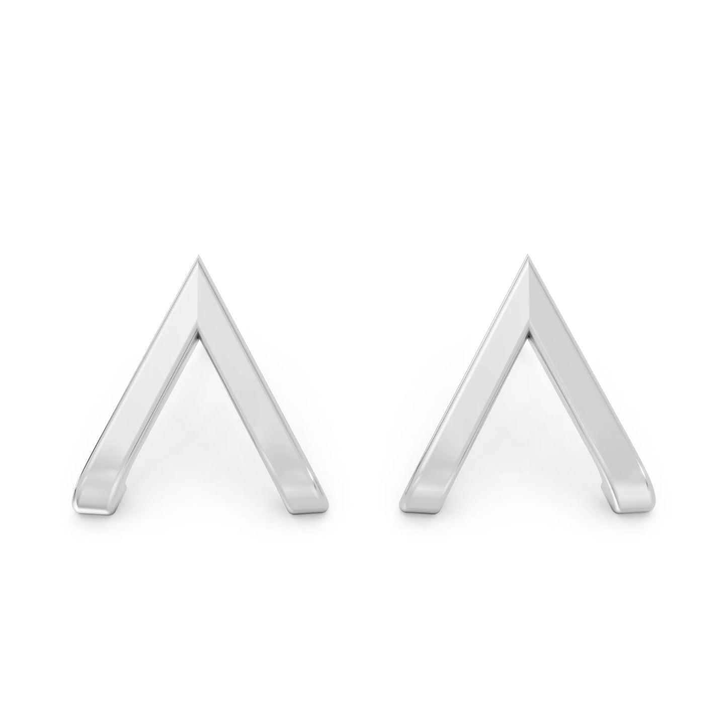 14K Gold Reversed V Huggie Earring