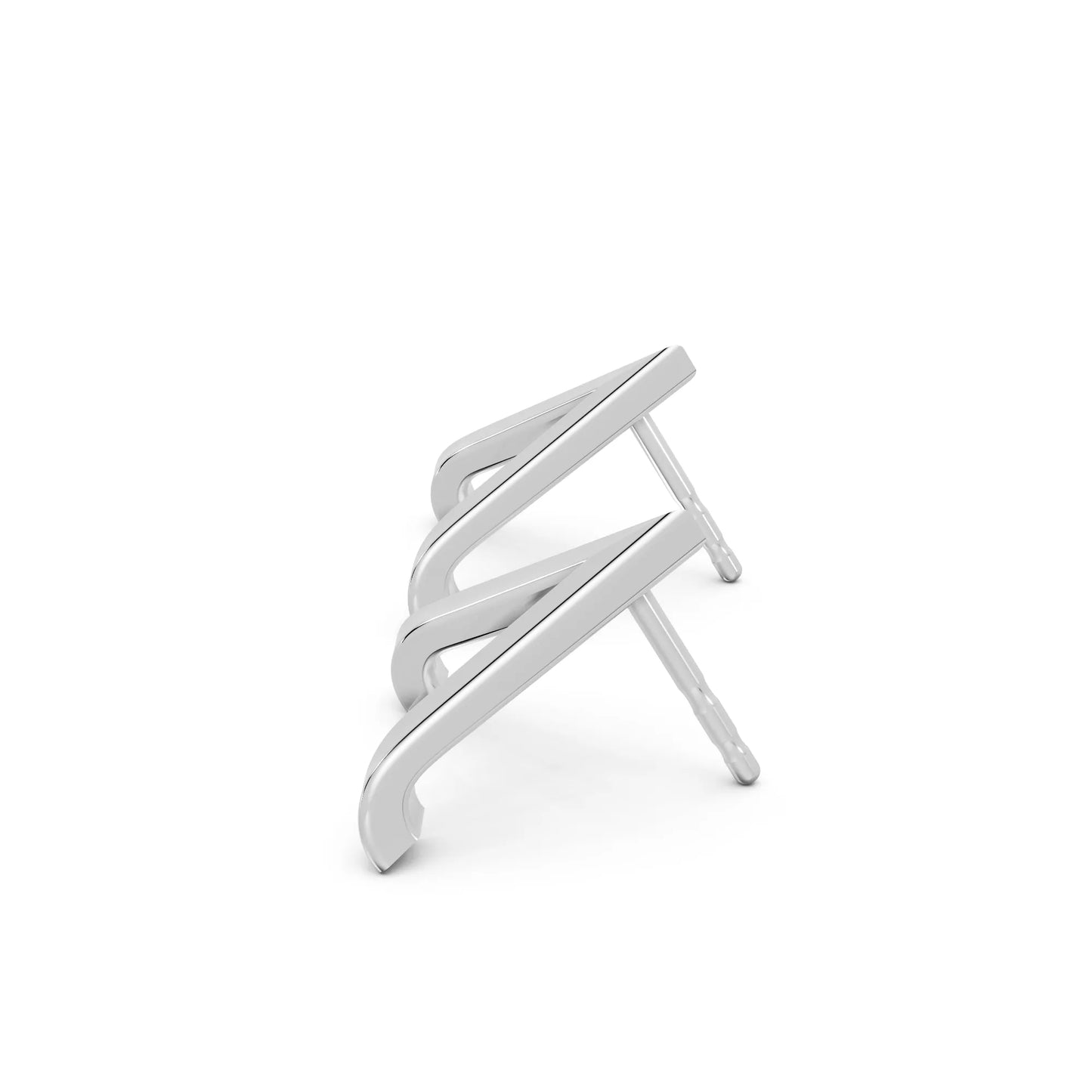 14K Gold Reversed V Huggie Earring