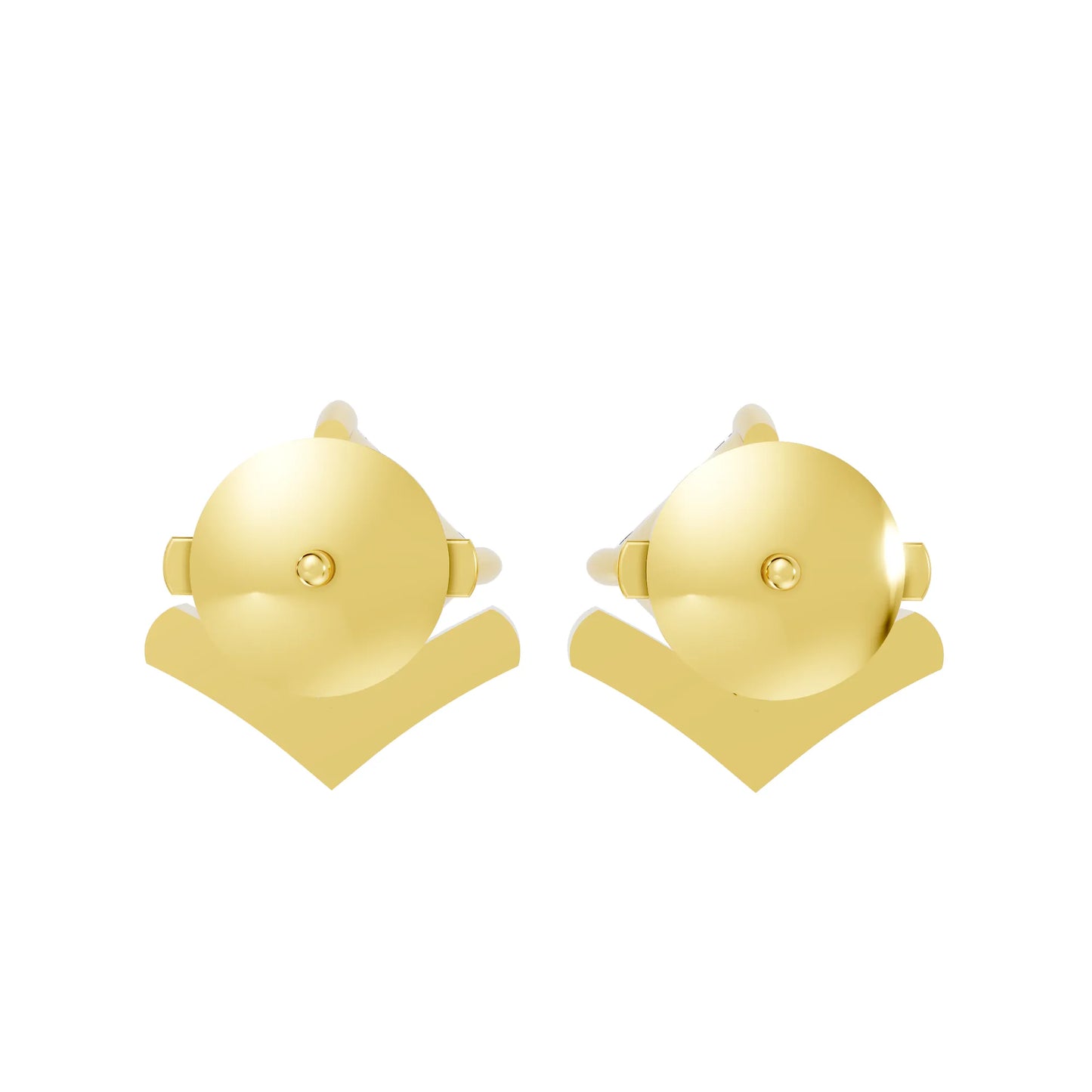14K Gold  Princess Cut Diamond V Stud Earring