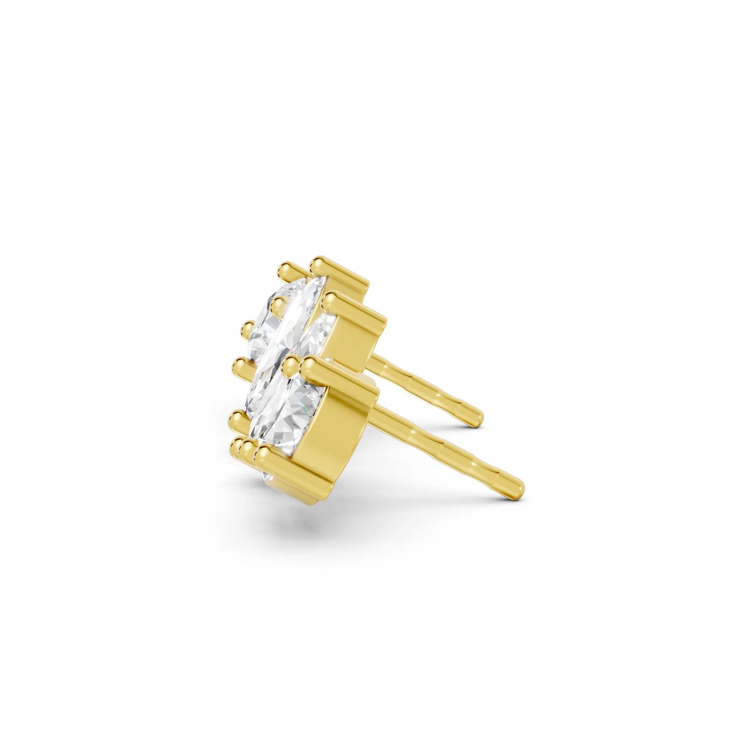 0.1 CT Marquise And Round Shape Diamond Earring| 14k Gold Lab Grown Minimalist Toi Et Moi Studs| Elegant Dainty Prong Setting Jewelry For Women| Cherish Memories With A Stunning Sparkle Gift For Daughter| Light Weight Small To Large Two Stone Stud