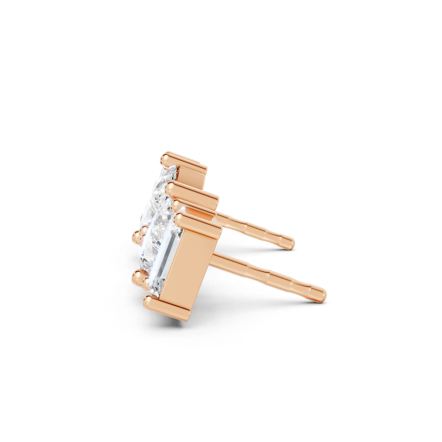 1.0 CT Pear and Emerald Cut Toi Et Moi Diamond Stud Earrings | 14k Gold Minimalist Design Lab Grown Diamonds with Prong Setting | Dainty Sustainable Fine Jewelry | Classic Modern Anniversary Birthday Wedding or Everyday Gift for Wife