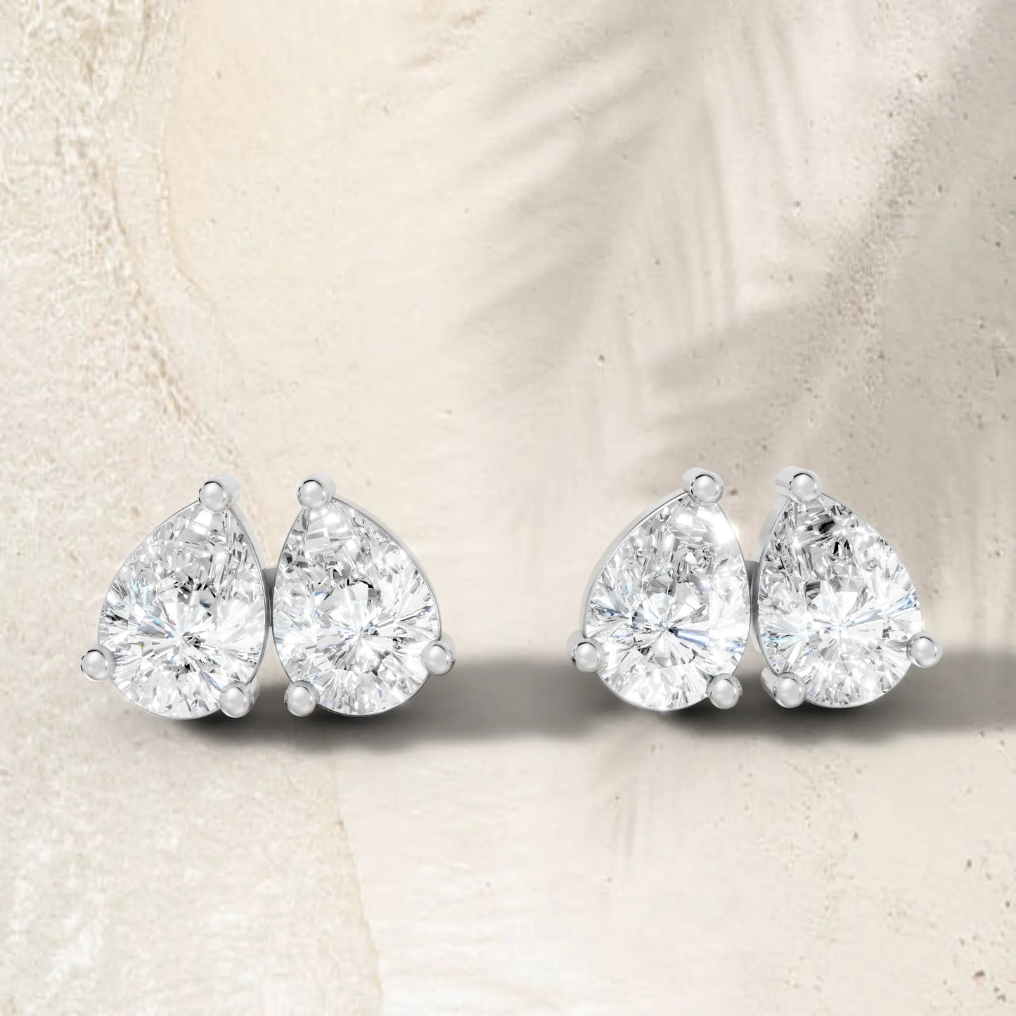 1.0 CT Gold Pear Cut Diamond Prong Set Earring| Lab Grown Minimalist Weight Small To Large Two Stone Prong Setting Studs| Luxury Elegant Perfect Birthday Gift For Girlfriend| Trendy Style Dainty Toi Et Moi Jewelry For Women| Surprise For Special Moment