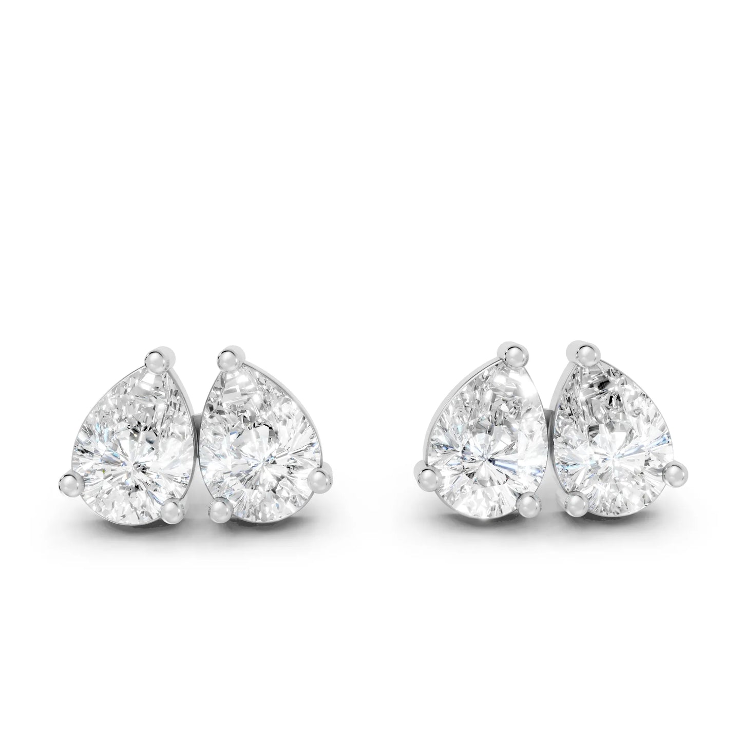 1.0 CT Gold Pear Cut Diamond Prong Set Earring| Lab Grown Minimalist Weight Small To Large Two Stone Prong Setting Studs| Luxury Elegant Perfect Birthday Gift For Girlfriend| Trendy Style Dainty Toi Et Moi Jewelry For Women| Surprise For Special Moment