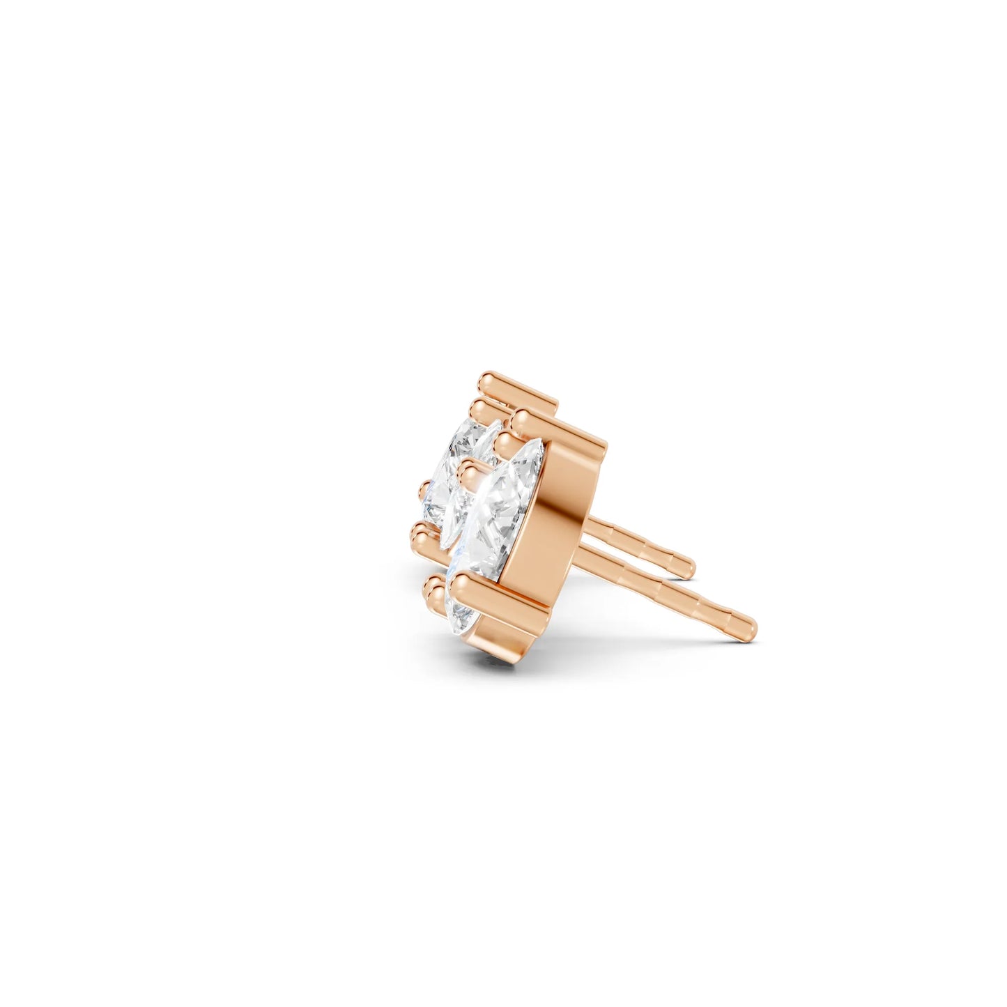 14K Gold 1.0 CT Pear And Trillion Minimalist Toi Et Moi Stud | Lab Grown With Prong Set Diamond Earring | Elegant Everyday Wear Luxury Jewelry | Timeless Sustainable Design And Perfect Gift For Women | Diamond Earrings Anniversary Or Special Occasion