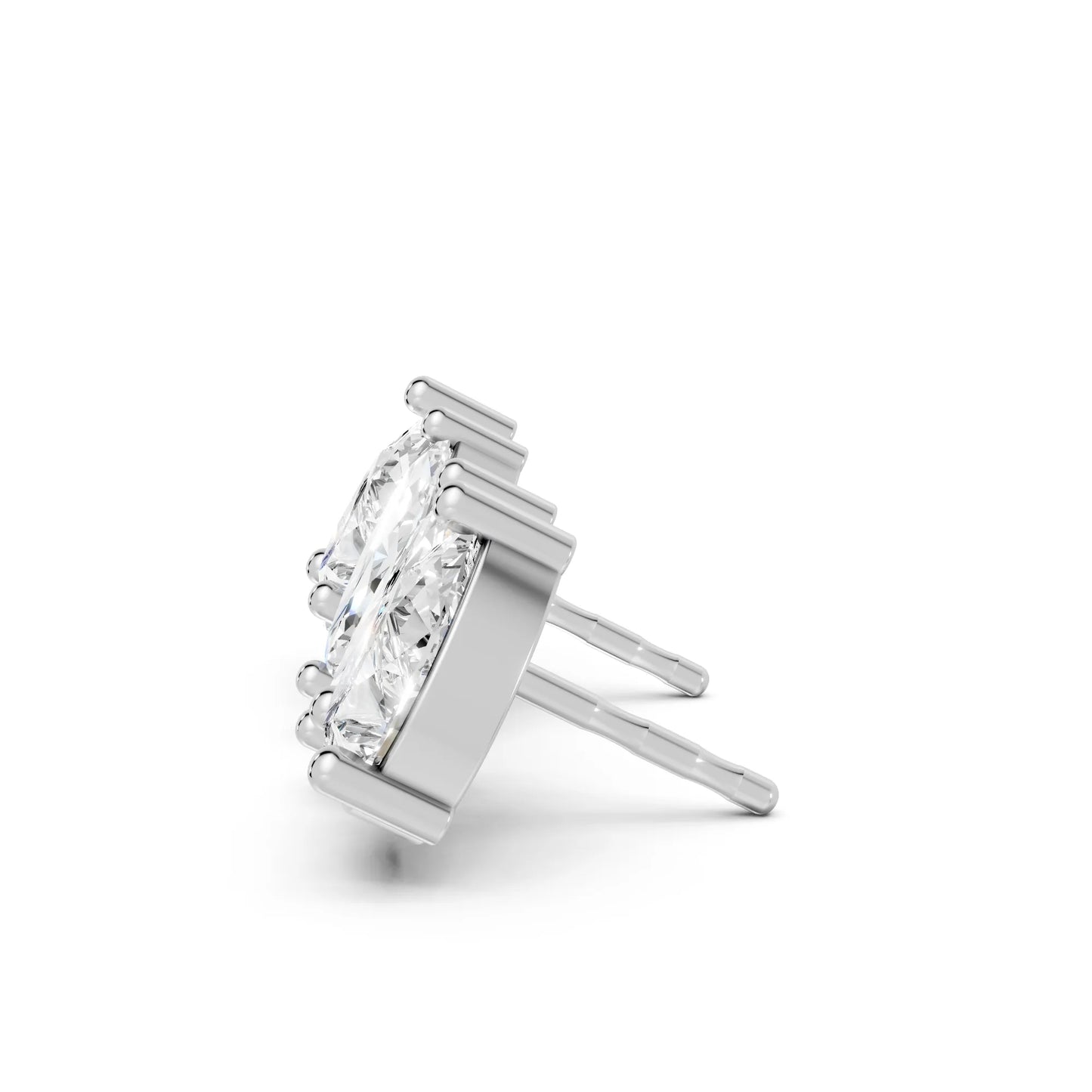 1.30 CT Pear And Marquise Cut Minimalist Toi Et Moi Earrings | 14K Gold With Lab Grown Diamonds With Prong Set Stud Design| Modern Elegance Perfect As A Birthday Wedding Anniversary Gift| Everyday Statement Piece Or Surprise For Special Moment