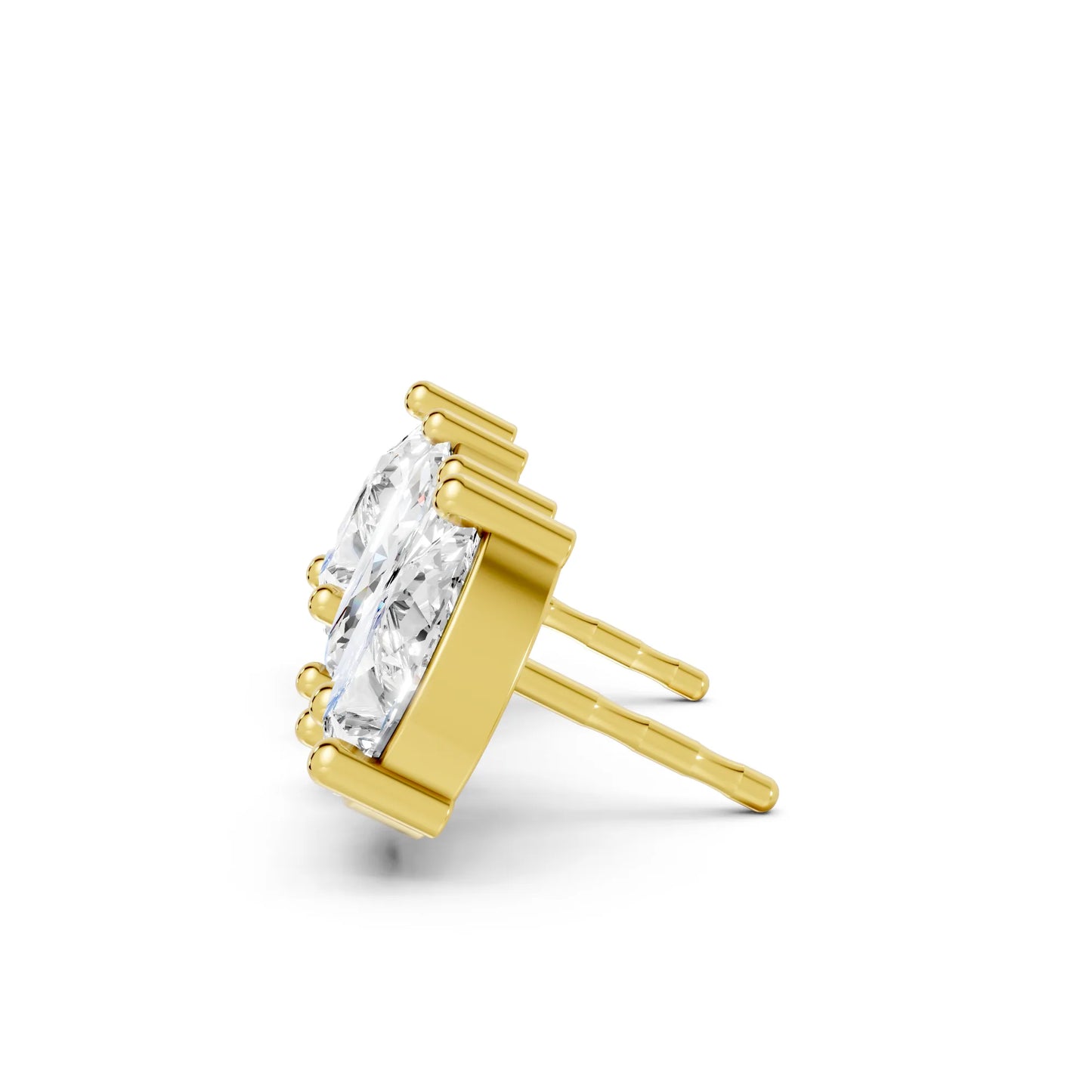1.30 CT Pear And Marquise Cut Minimalist Toi Et Moi Earrings | 14K Gold With Lab Grown Diamonds With Prong Set Stud Design| Modern Elegance Perfect As A Birthday Wedding Anniversary Gift| Everyday Statement Piece Or Surprise For Special Moment