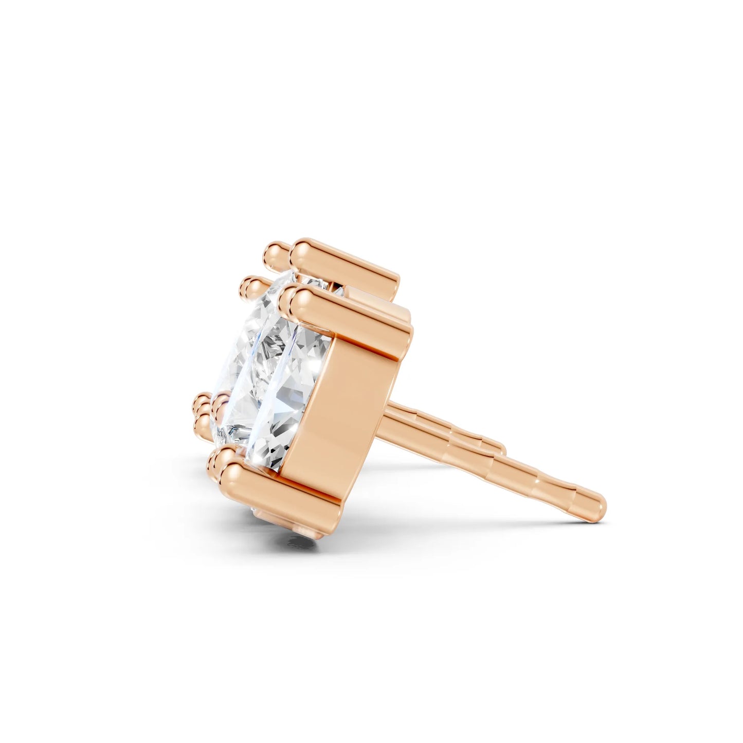 14K Gold Pear and Oval Cut Diamond Toi et Moi Stud Earring