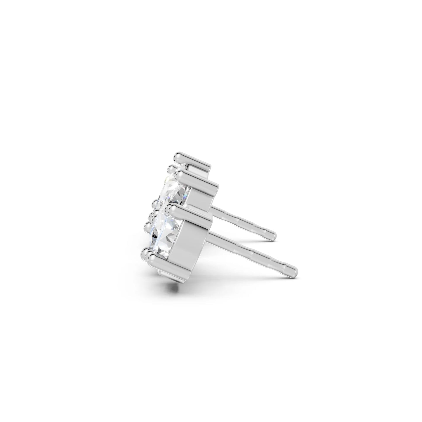 14K Gold 1.30 CT Pear And Round Minimalist Toi Et Moi Stud | Designed With Lab Grown Diamonds In Elegant Prong Settings | Celebrate Love With A Special Earring That Captures Timeless Beauty Modern Grace And The Spark Of Everlasting Romance