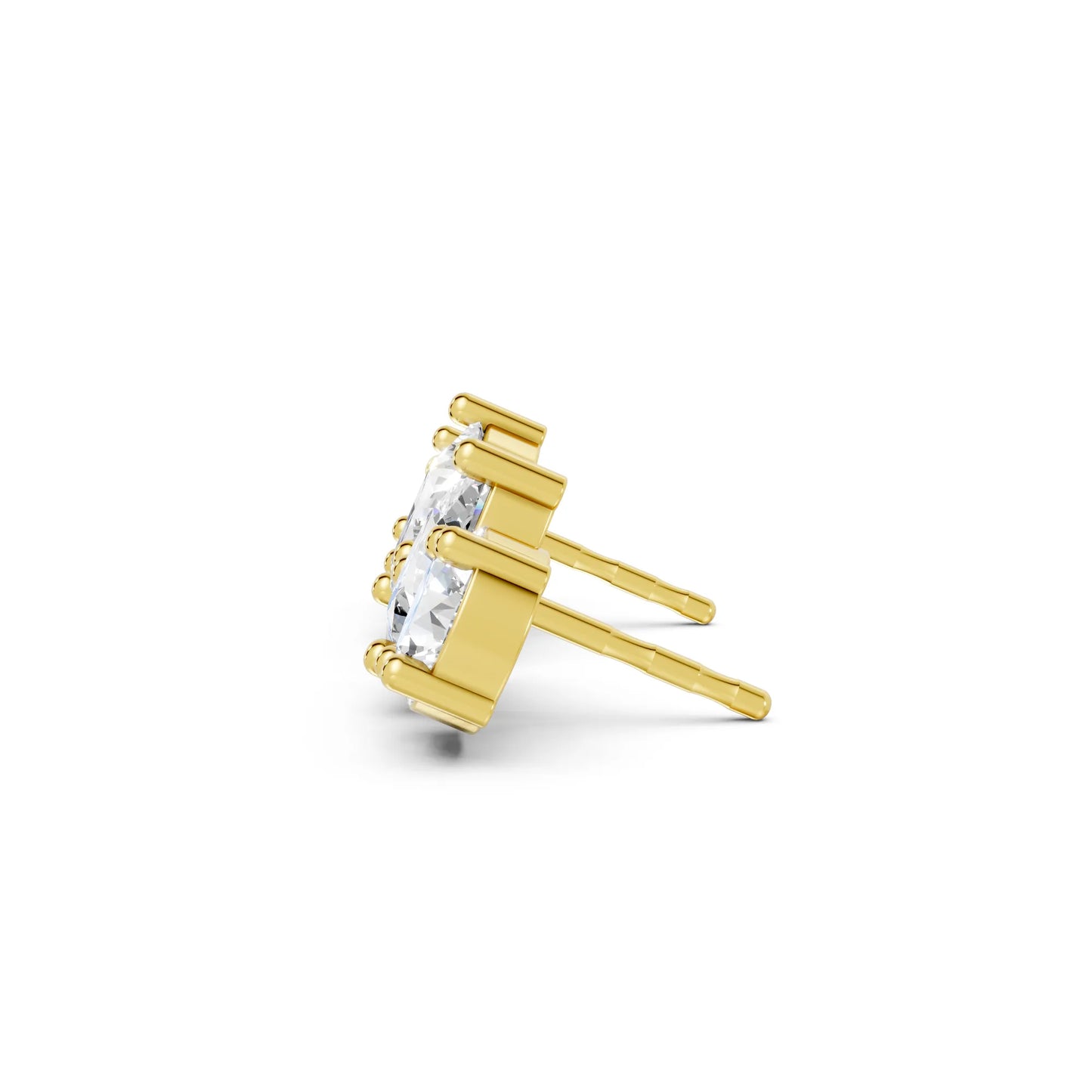 14K Gold 1.30 CT Pear And Round Minimalist Toi Et Moi Stud | Designed With Lab Grown Diamonds In Elegant Prong Settings | Celebrate Love With A Special Earring That Captures Timeless Beauty Modern Grace And The Spark Of Everlasting Romance