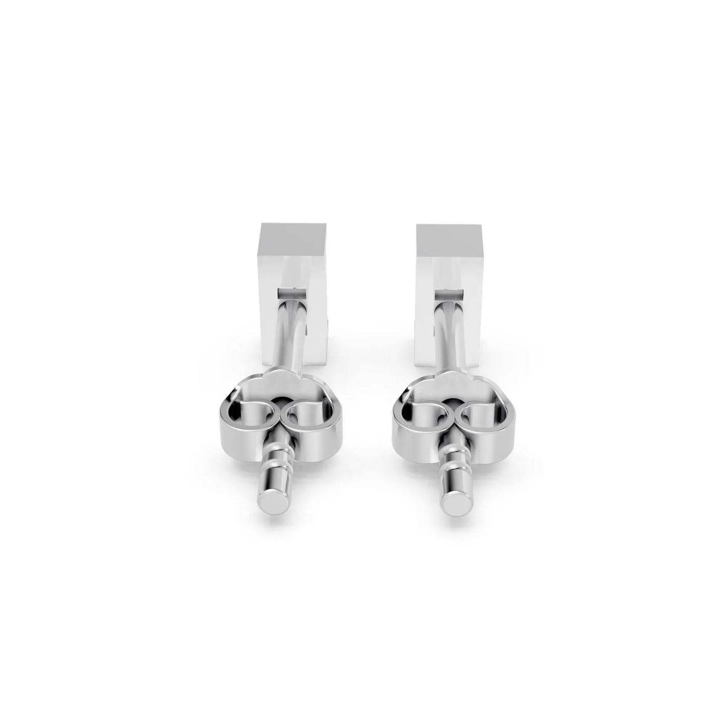 14K Gold Baguette Cut Diamond Stud Earring