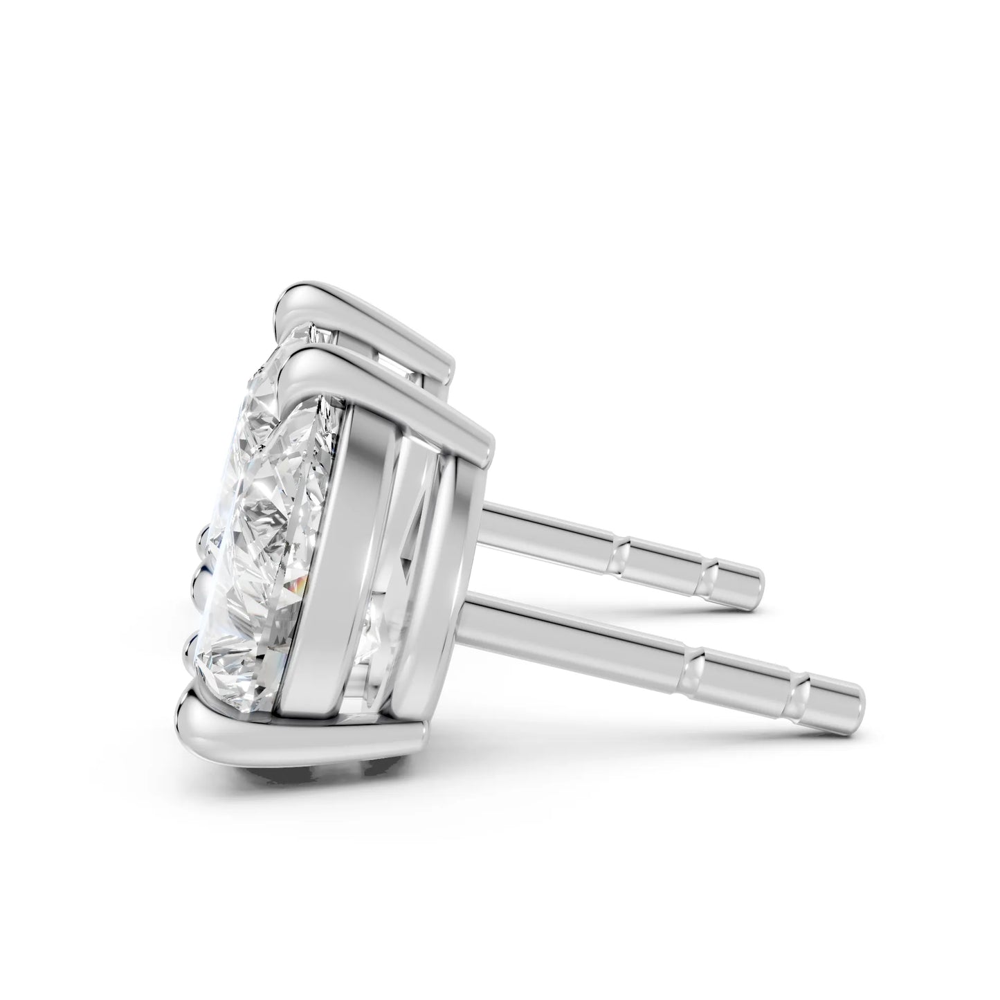 14K Gold Pear Cut Diamond Solitaire Stud Earring