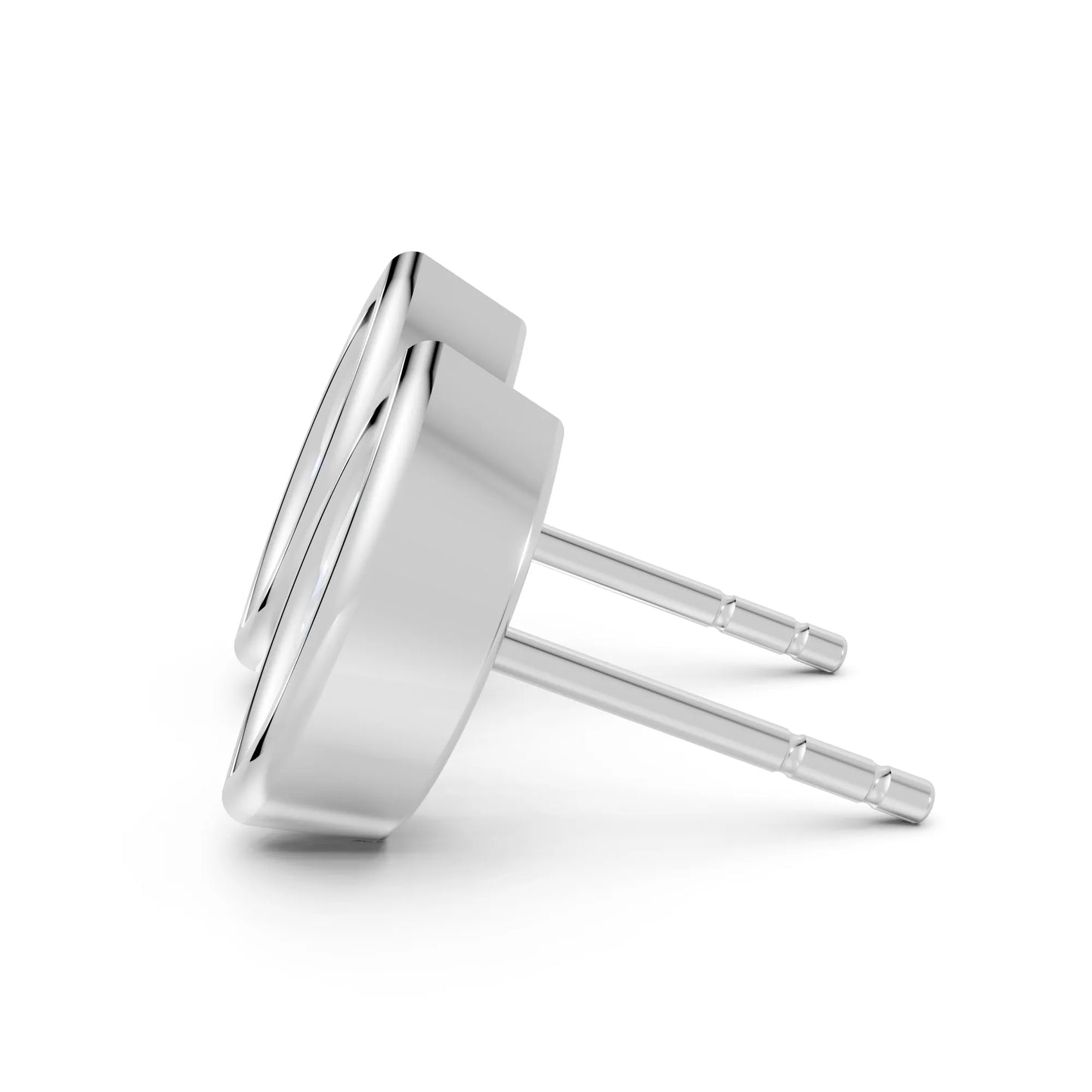 14K Gold Marquise Cut Diamond Bezel Stud Earring