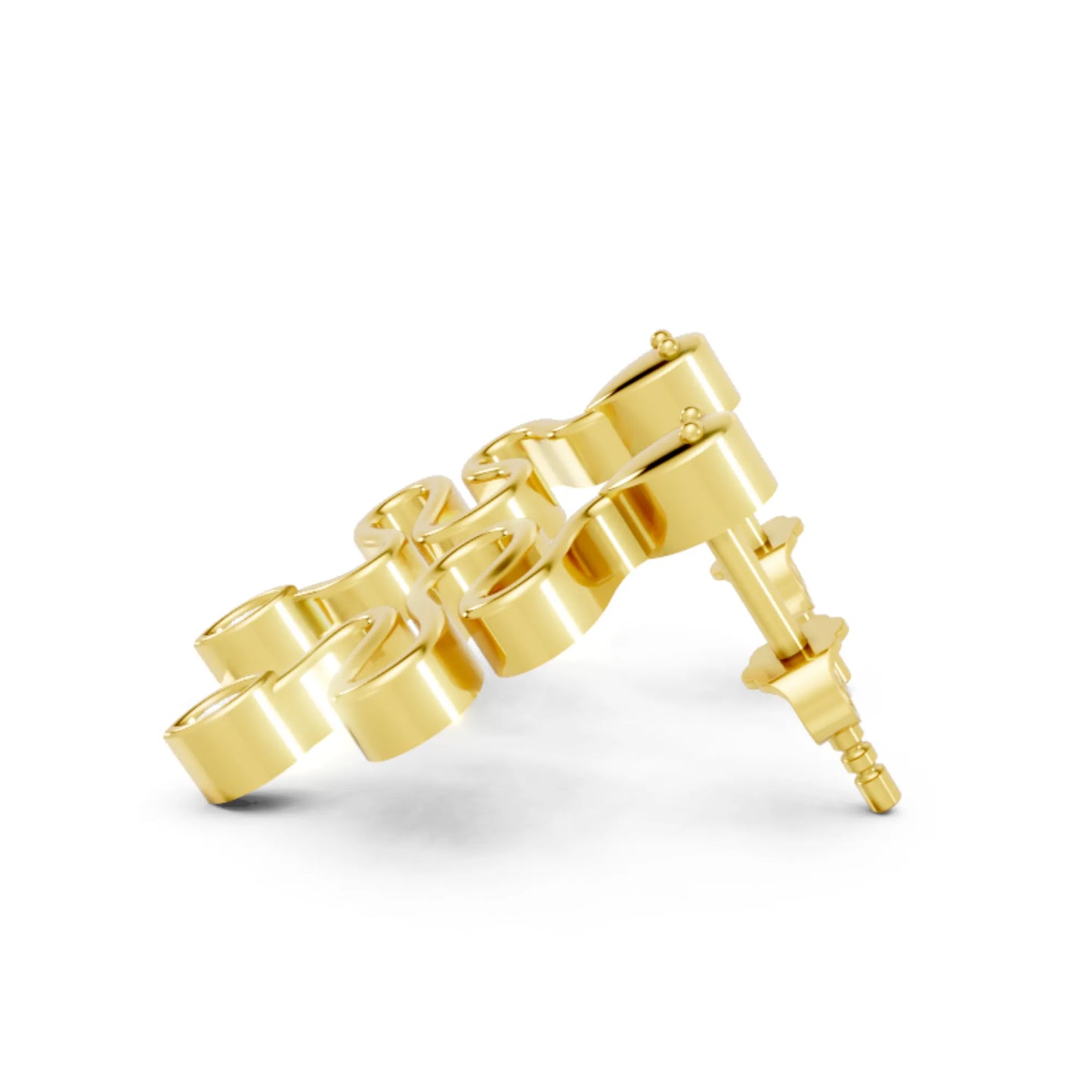 14K Gold Snake Inspired Marquise Diamond Earrings (Bezel Setting)