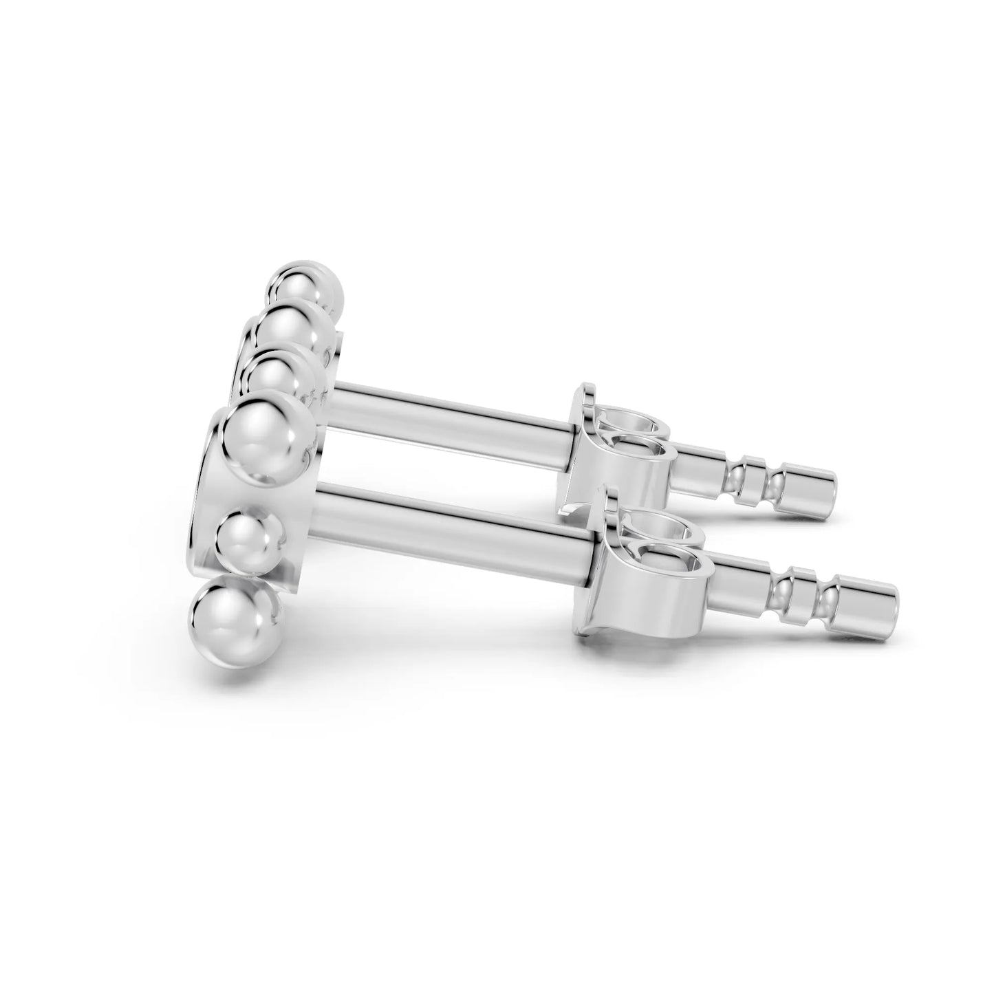 14K Round Cut Diamond Flower Minimalist Boho Stud Earring