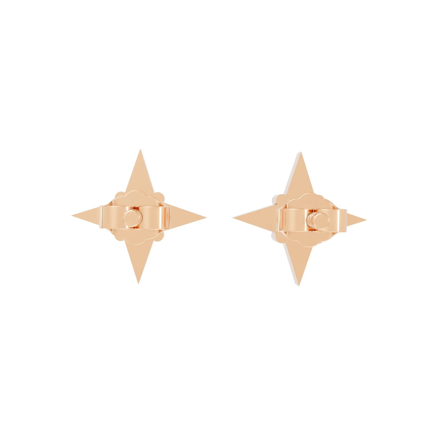 14K Round Cut Diamond Star Minimalist Boho Stud Earring
