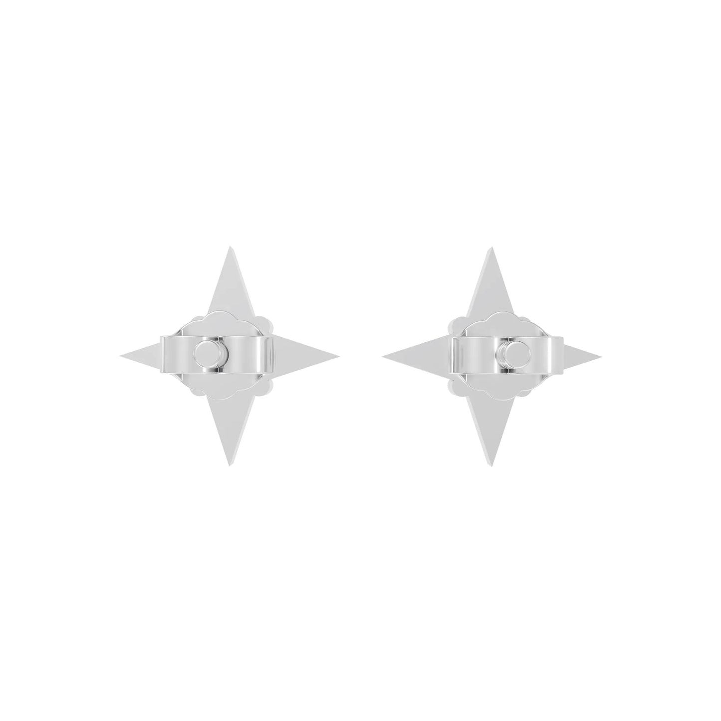 14K Round Cut Diamond Star Minimalist Boho Stud Earring