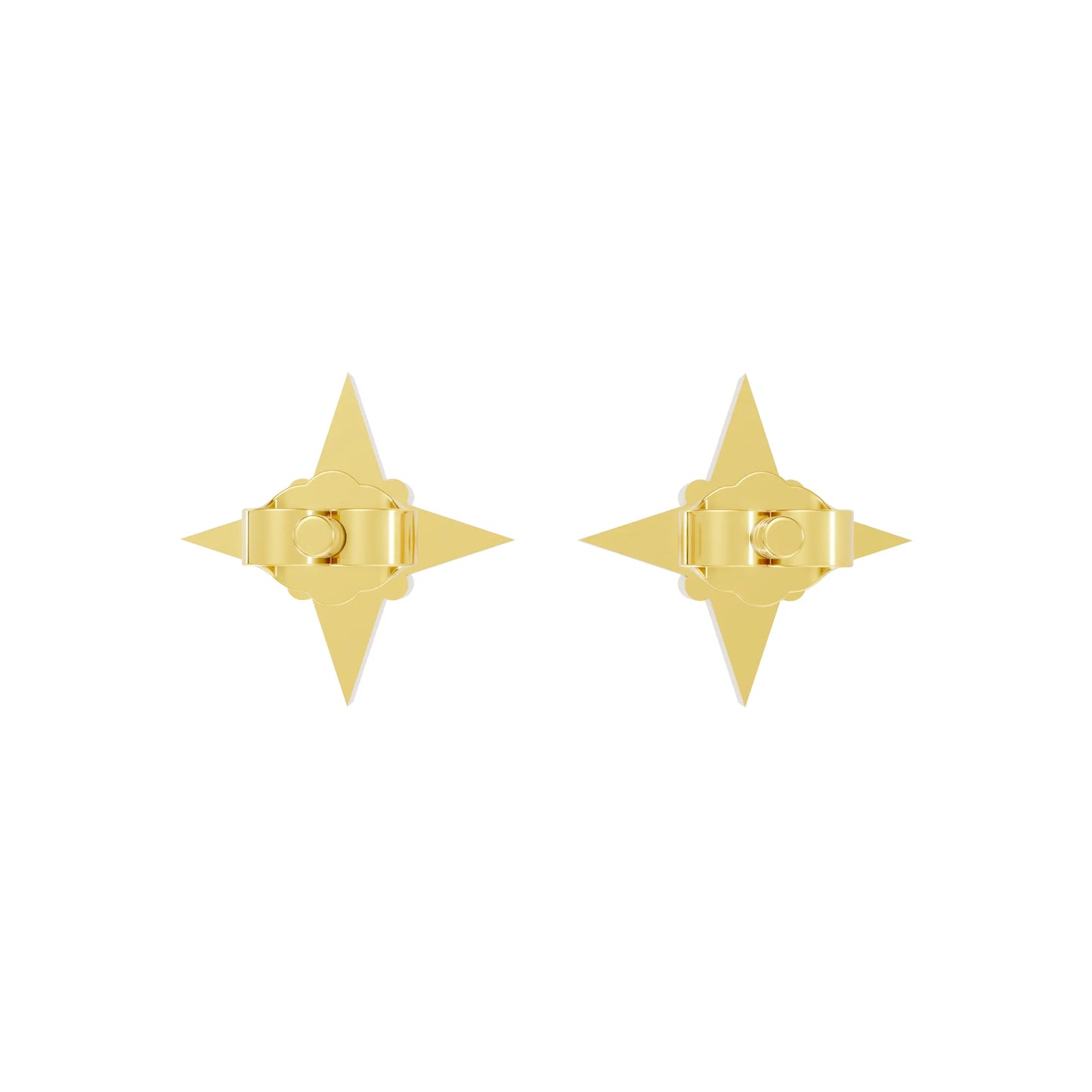 14K Round Cut Diamond Star Minimalist Boho Stud Earring