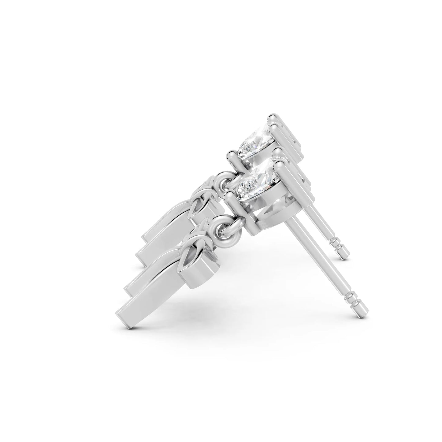 14K Heart Cut  Bow Dangle Drop Earring