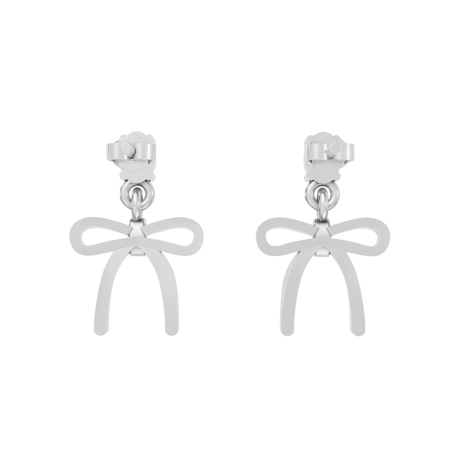 14K Oval Cut  Bow Dangle Drop Earring