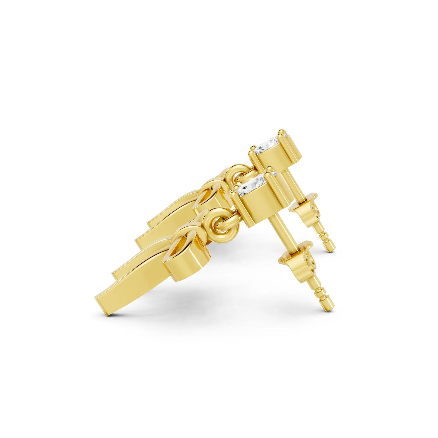 14K Oval Cut  Bow Dangle Drop Earring